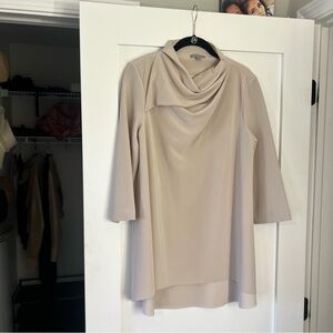 Draped Neckline Tunic Top in Light Beige LIKE NEW COS SHIRT